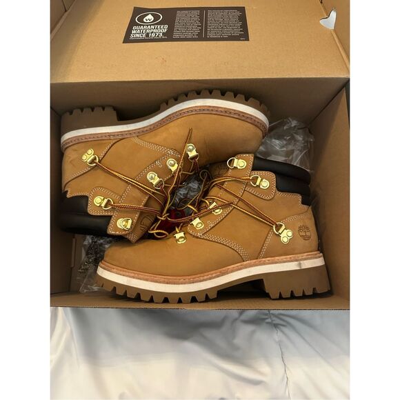 Timberland Womens LTD Heritage Vibram Lux Waterproof Wheat 6" Boots Tan Size 7 - Picture 1 of 13